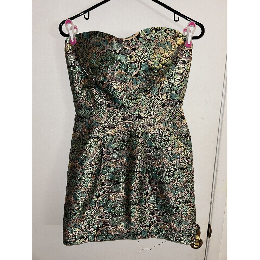 DUCKS IN A ROW San Francisco Dark Green Women’s COCKTAIL Short DRESS Lin…